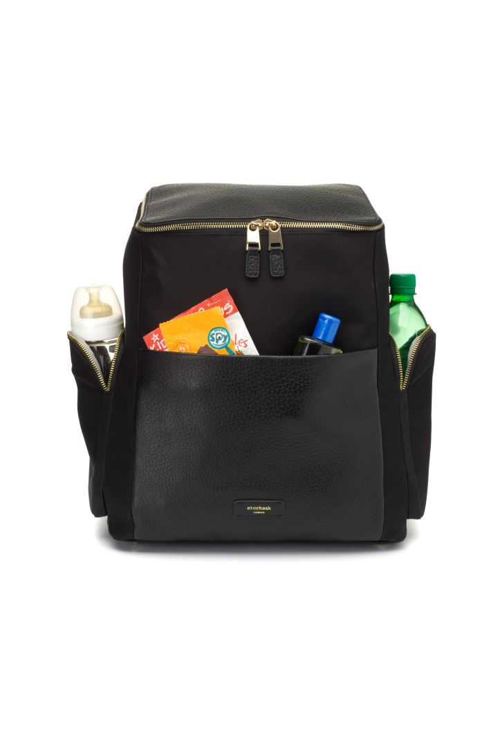 Storksak Wickelrucksack mit Leder und Hardware gold