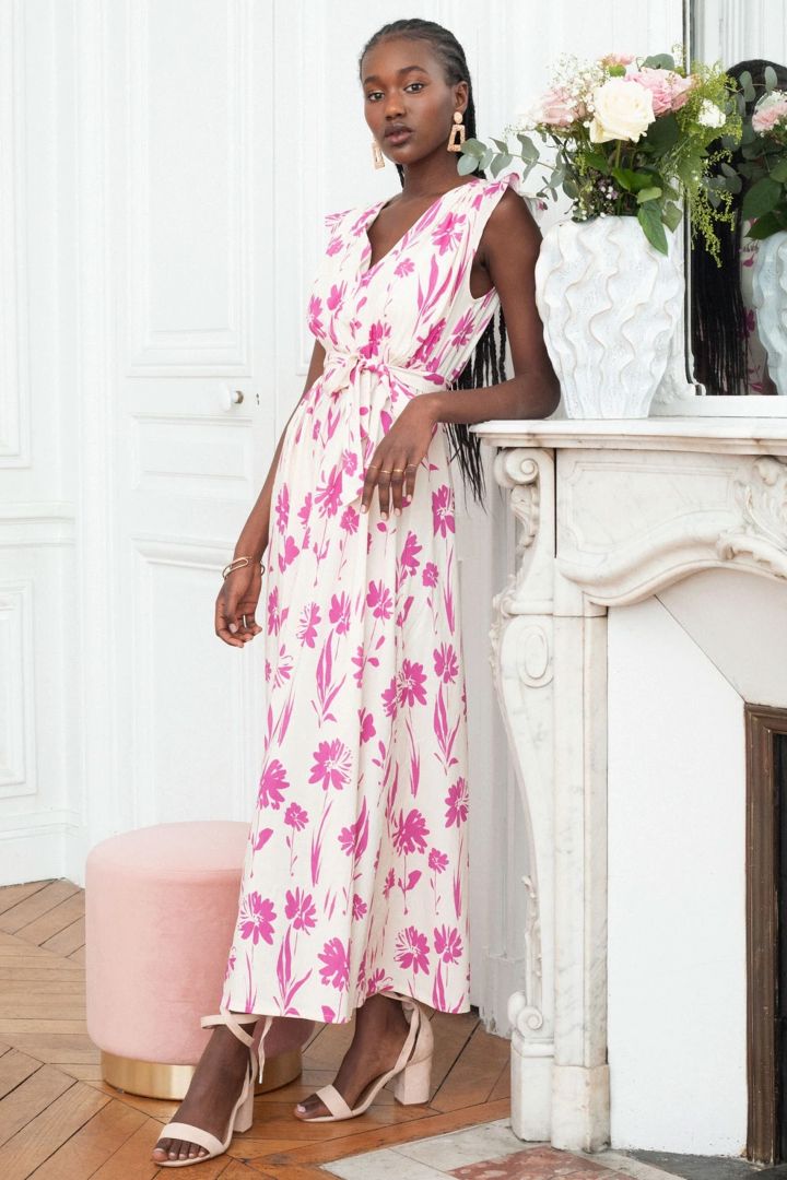 Maxi Umstands- und Stillkleid mit Blumen Print