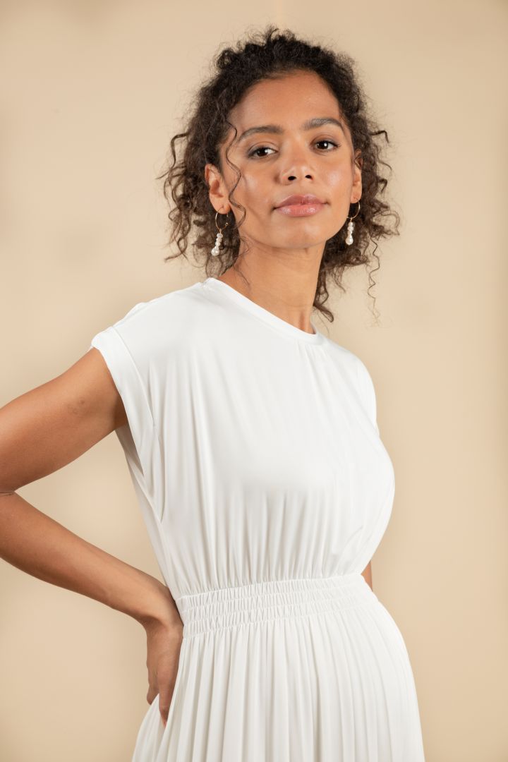 Midi Umstandsbrautkleid mit Plissees