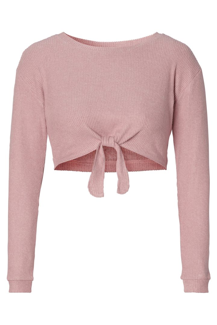 Ecovero Cropped Rib Maternity Shirt pink
