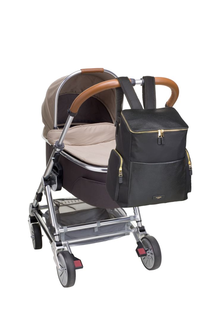 Storksak Wickelrucksack mit Leder und Hardware gold