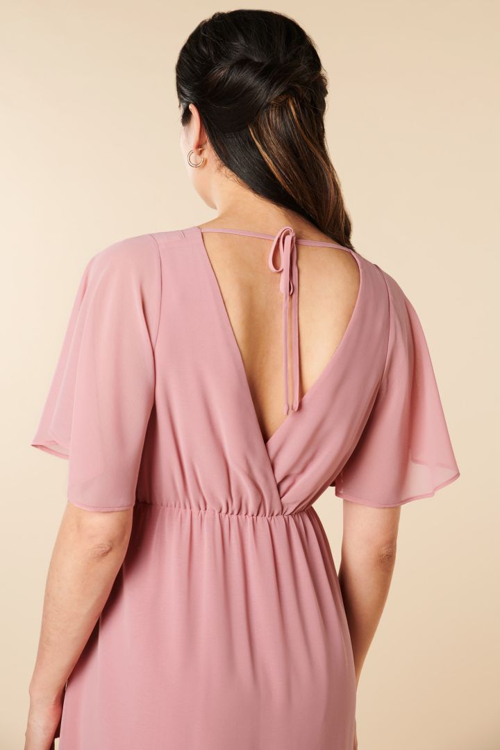 Festliches Umstandskleid mit Flügelärmeln