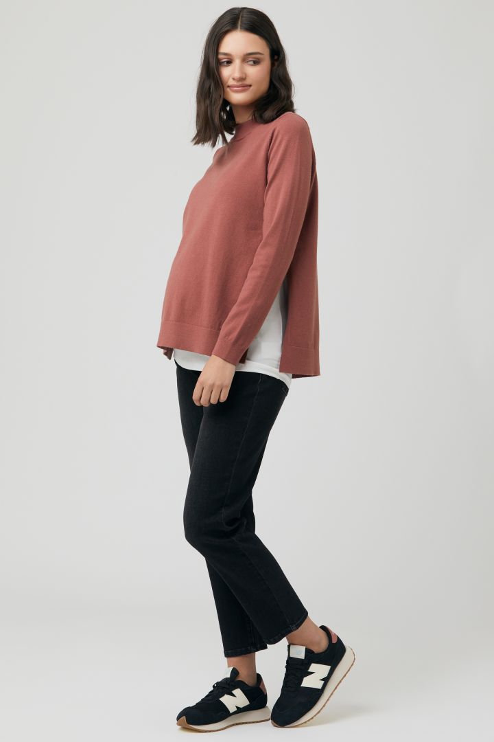 2 in 1 Umstandspullover und Shirt mit Stillöffnung