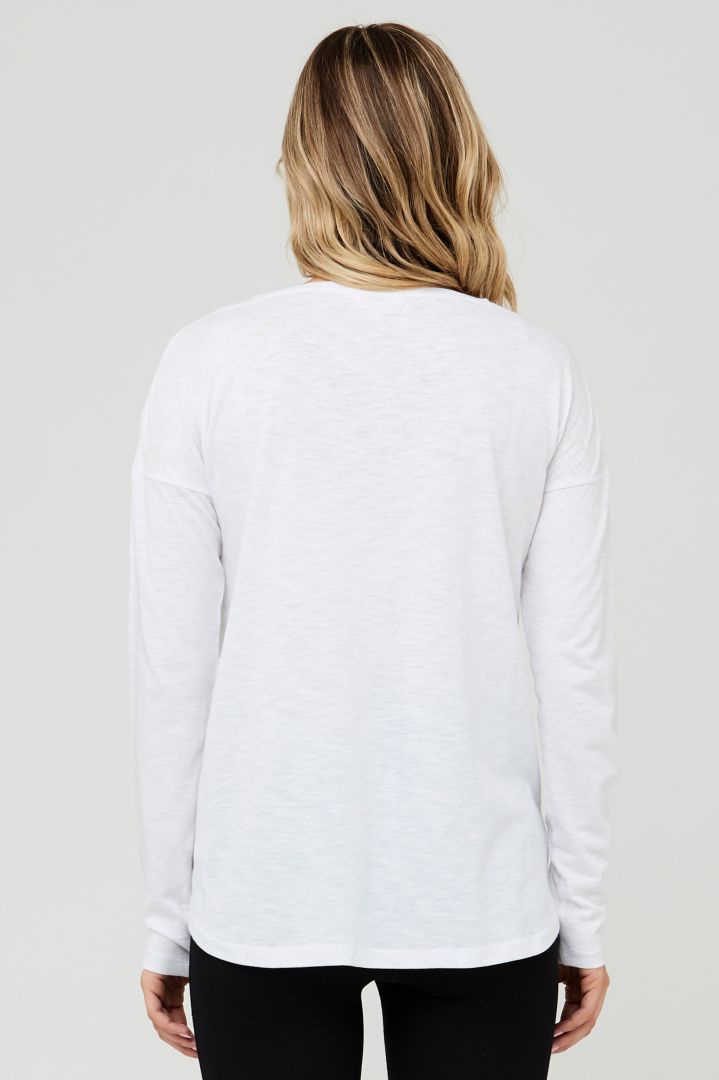 Umstands- und Stillshirt langarm Relax Fit weiß