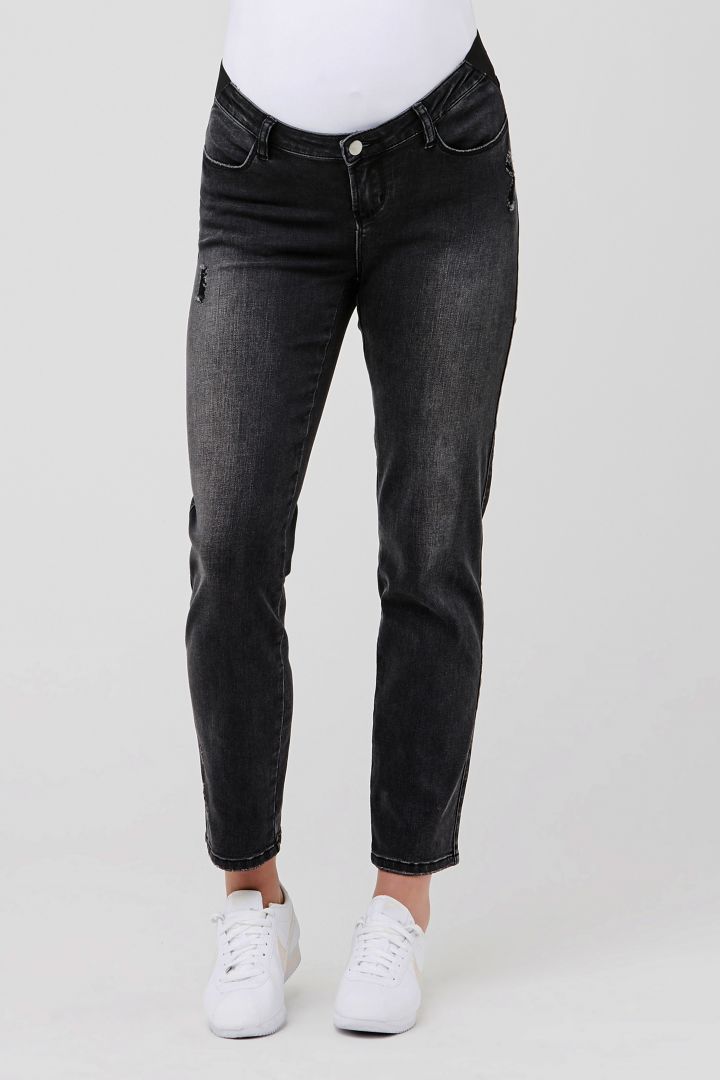 Distressed Umstandsjeans schwarz