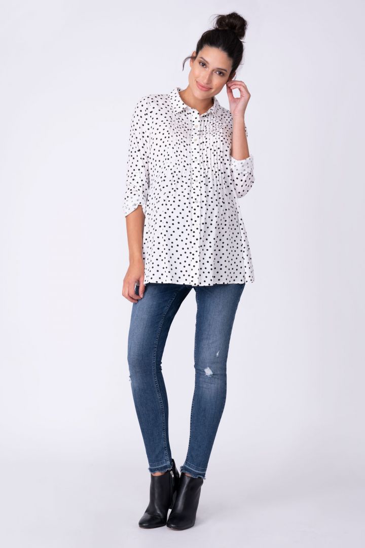 Polka Dot Umstands- und Stillbluse