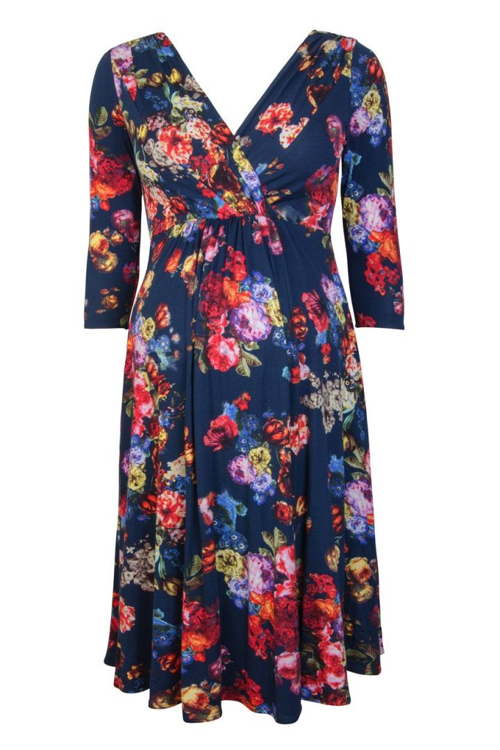 Festive Maternity Dress midnight garden