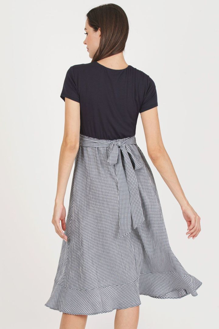 Materialmix Umstands- und Stillkleid Gingham