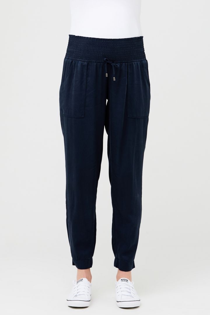 Tencel Maternity Trousers with Smoked Waistband