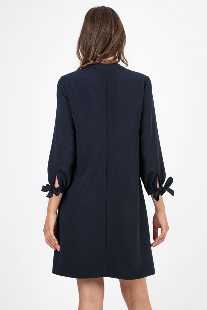 Trapez Umstandskleid mit 3/4 Ärmeln navy