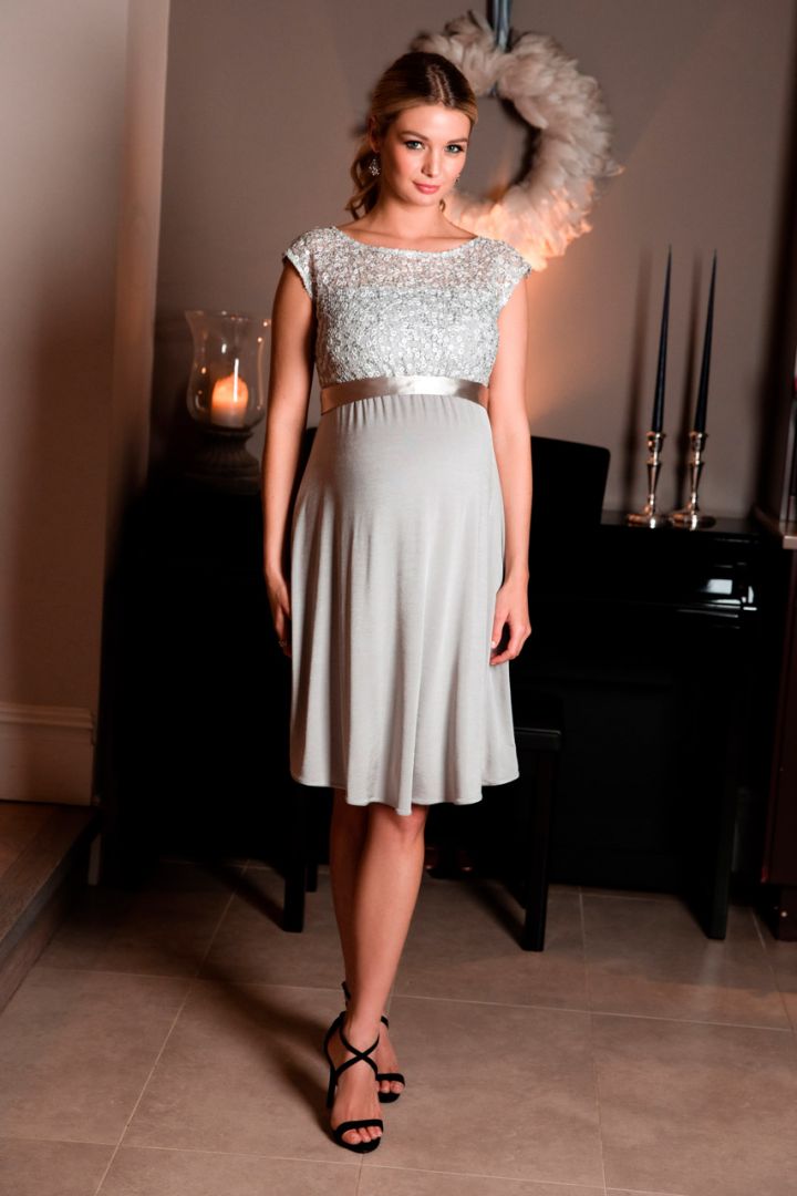 Festive Maternity dress with sequined top