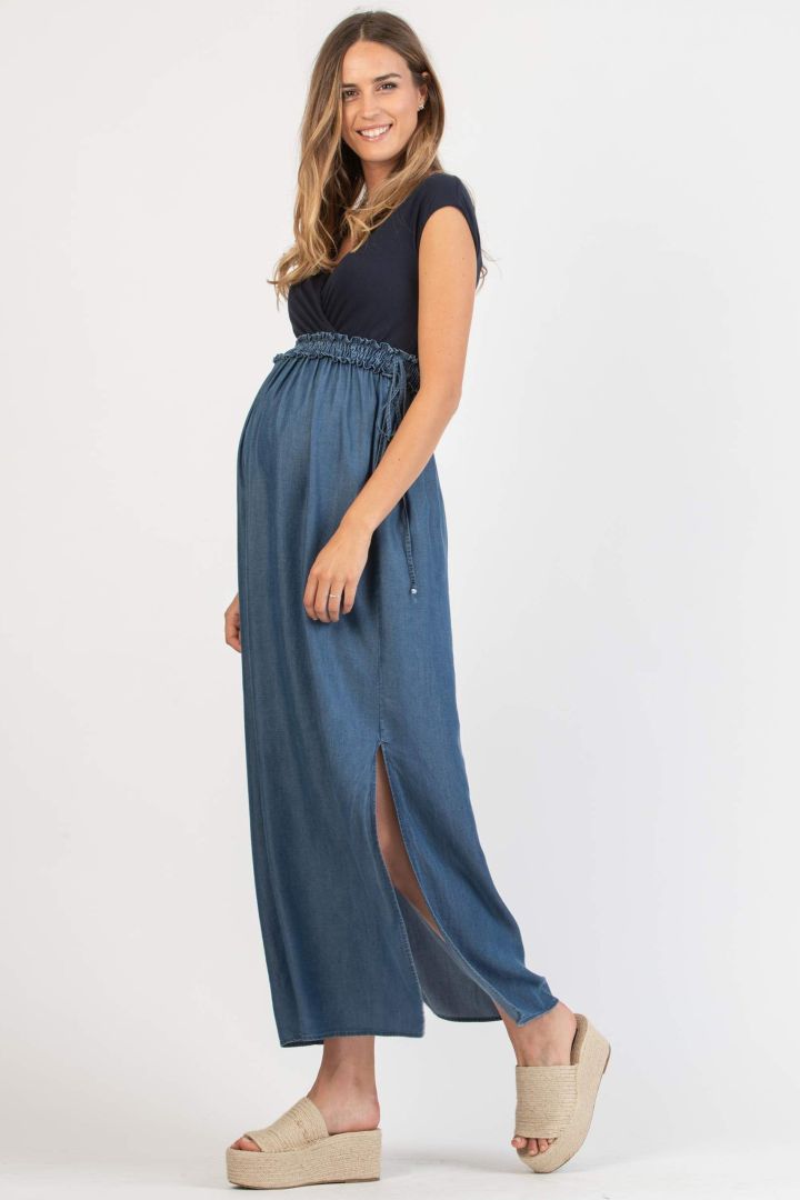 Tencel Umstands- und Still-Maxikleid