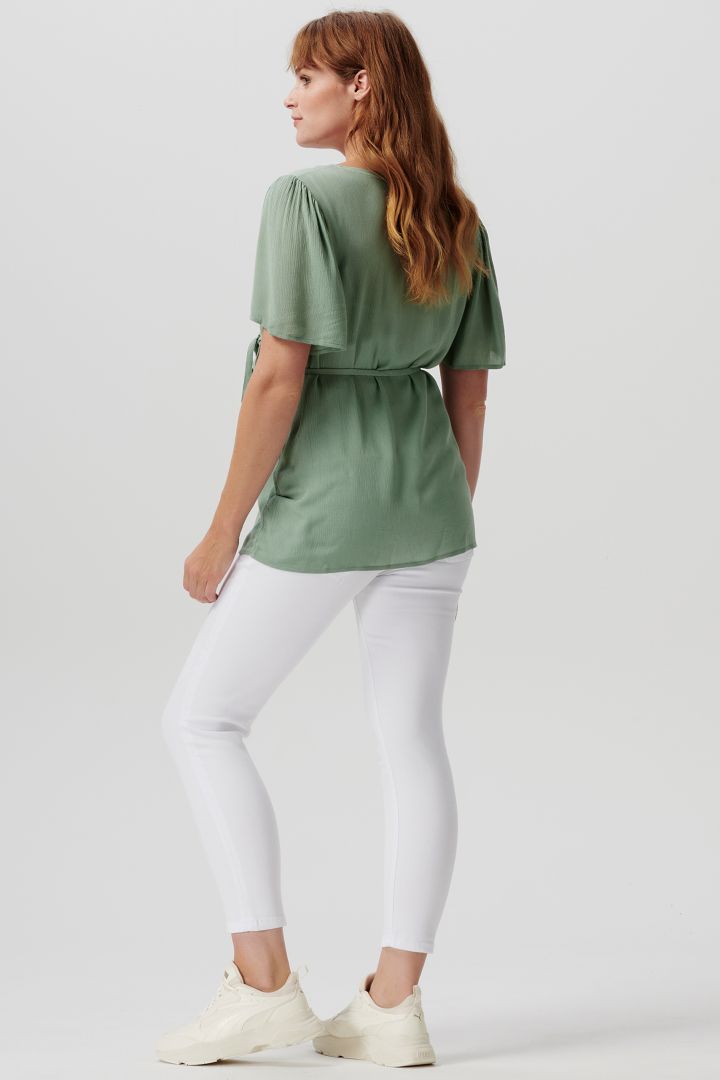 Cropped Umstandsjeans weiß