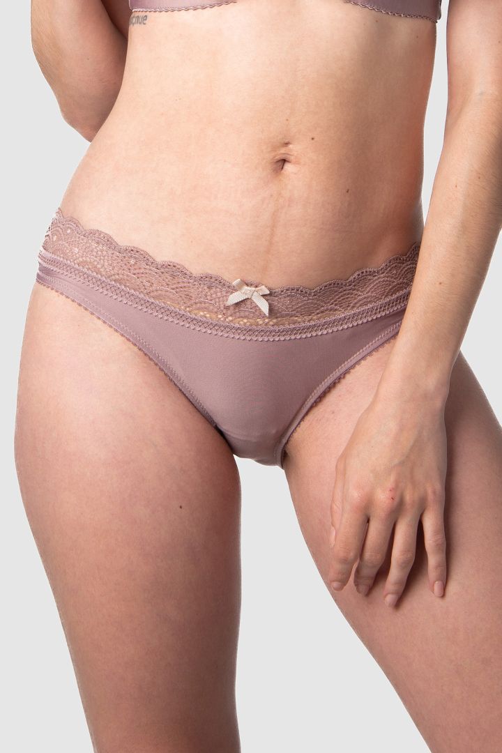Slip mit Spitze taupe
