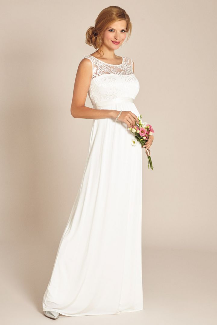 Maternity Wedding Dress with open Back Long