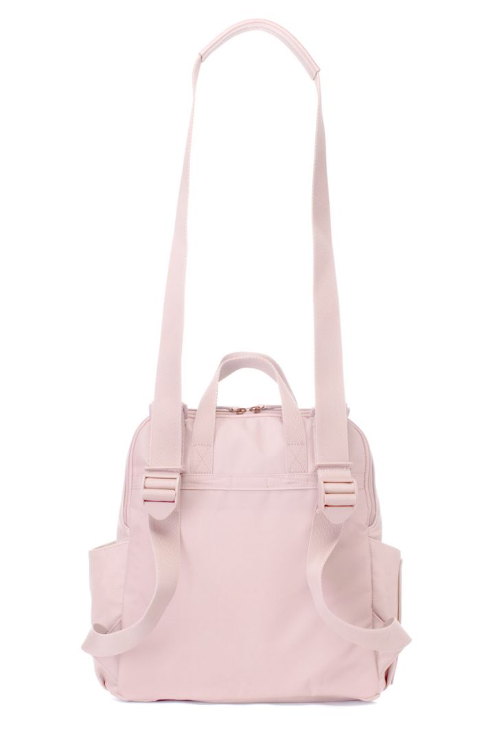 Wickelrucksack aus veganem Kunstleder hellrosa