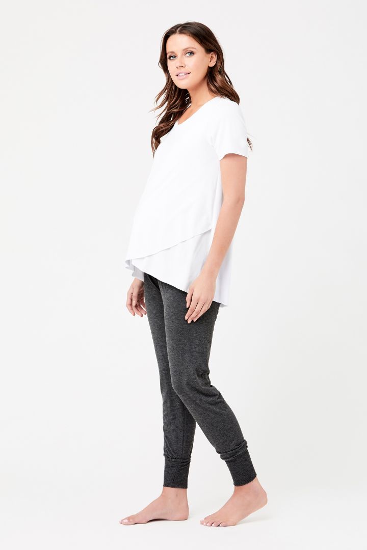 Raw Edge Umstands- und Stillshirt weiß