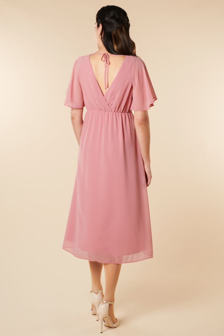 Festliches Umstandskleid mit Flügelärmeln