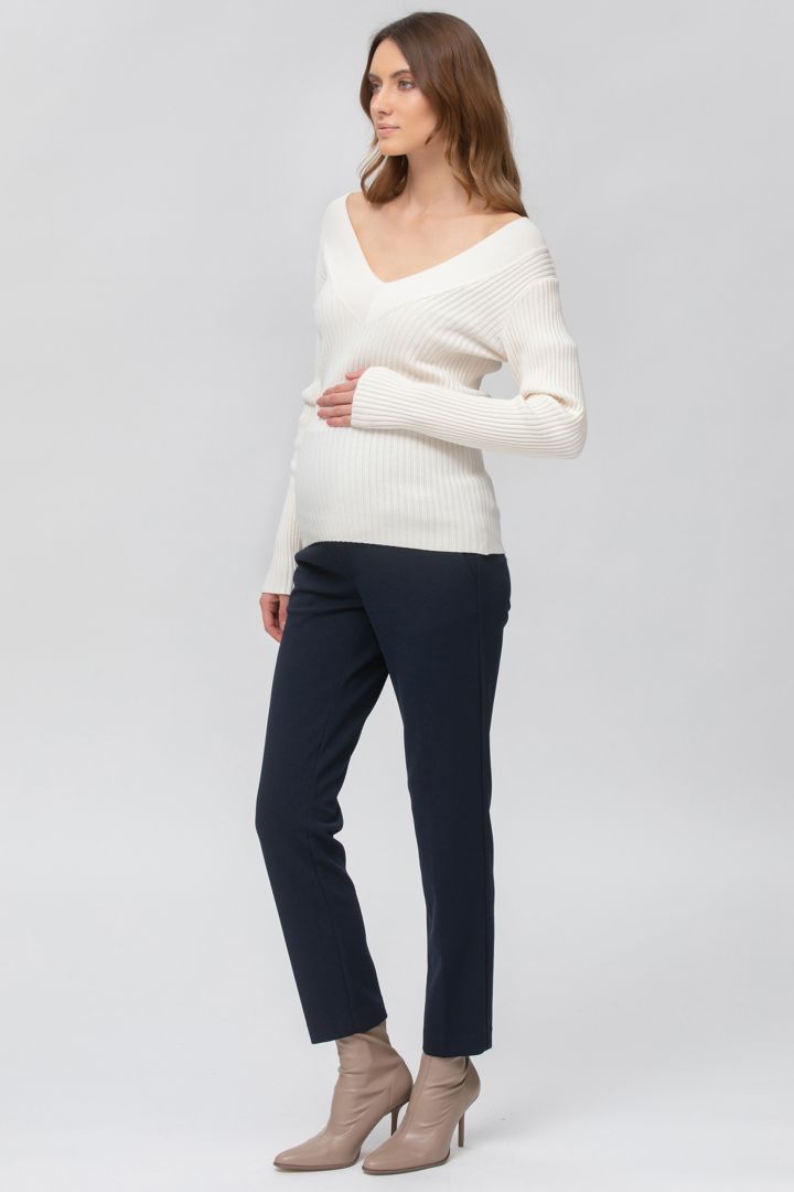 Business Umstandshose mit Bügelfalte dunkelblau