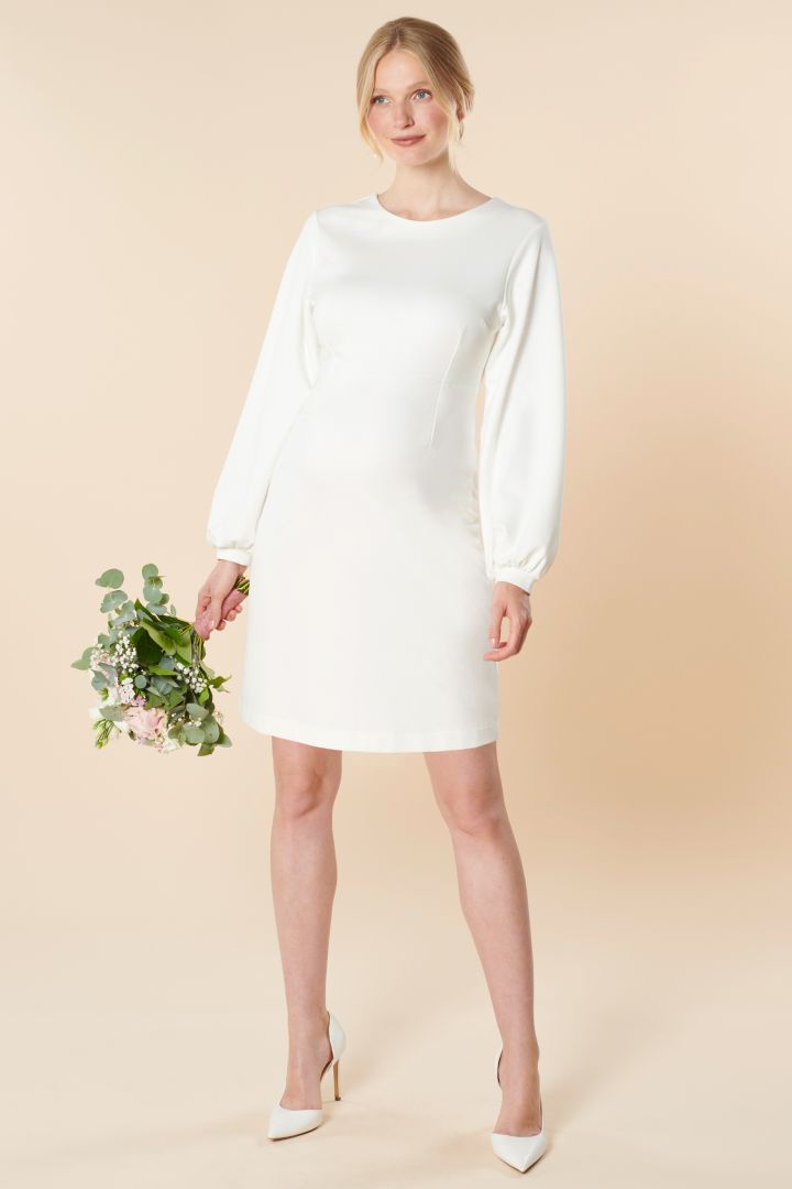 Ecovero Umstandsbrautkleid mit Ballonärmeln