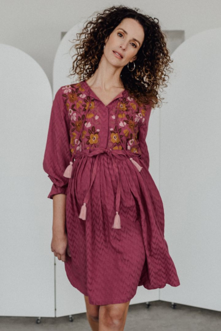 Maternity and nursing tunic dress cliff rose
