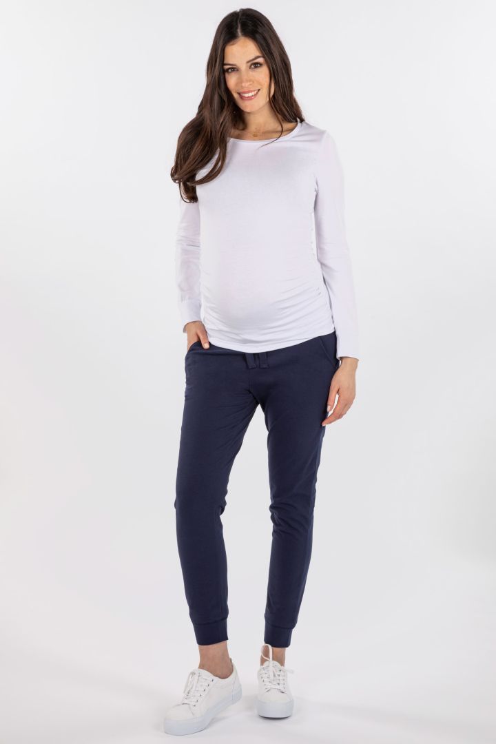 Organic Jersey Maternity Jogger navy
