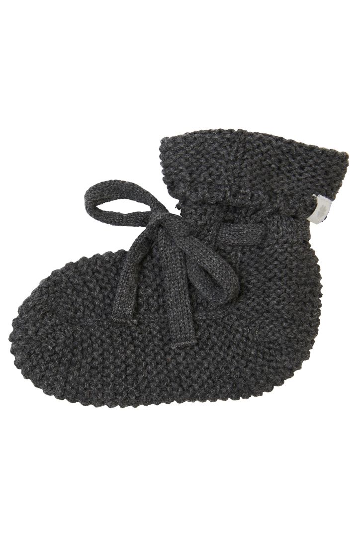 Organic Baby Strickschuhe dunkelgrau