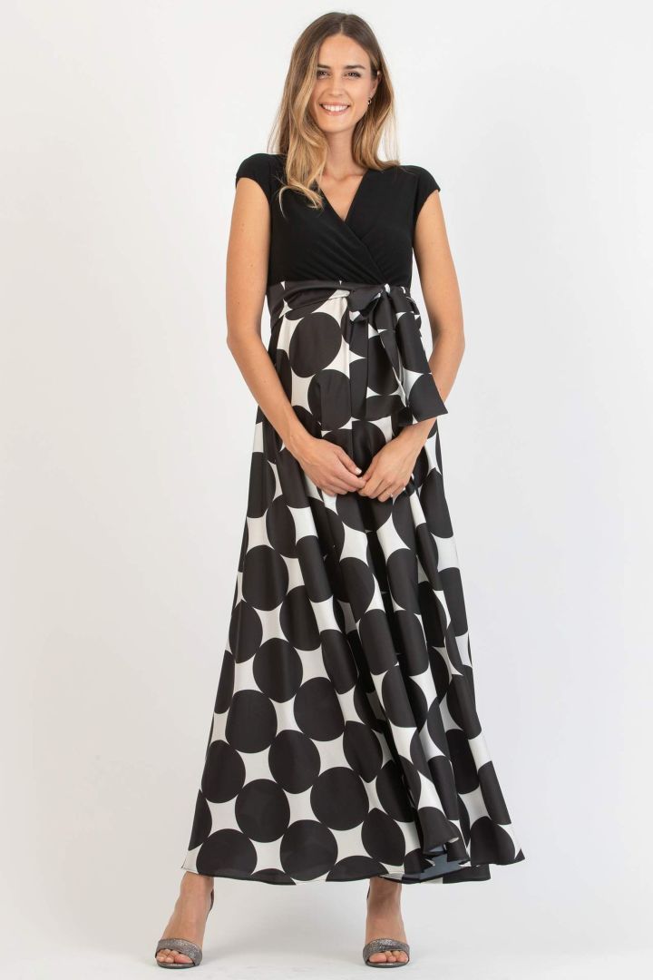 Eco Polka Dot Umstands- und Stillkleid mit Satinrock