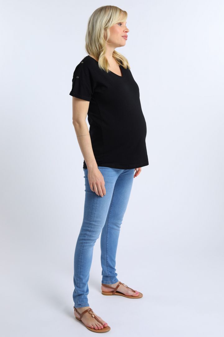 Organic Boyfriend Maternity and Nursing Shirt black