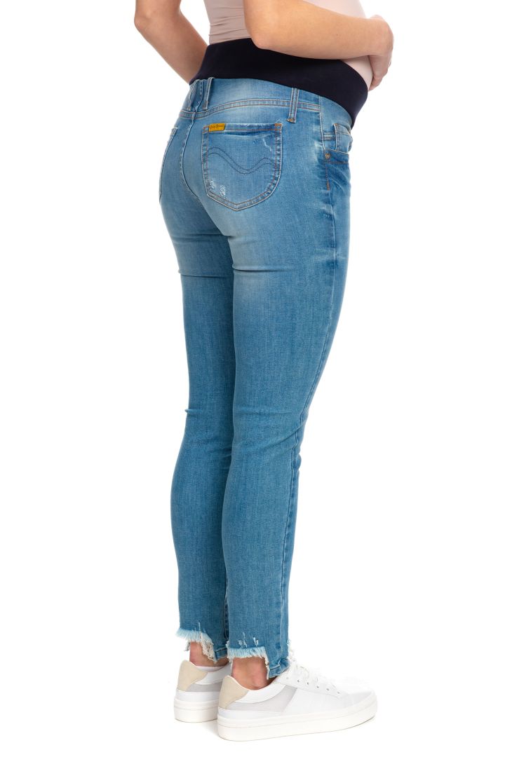 Ripped Umstandsjeans mit offenem Saum