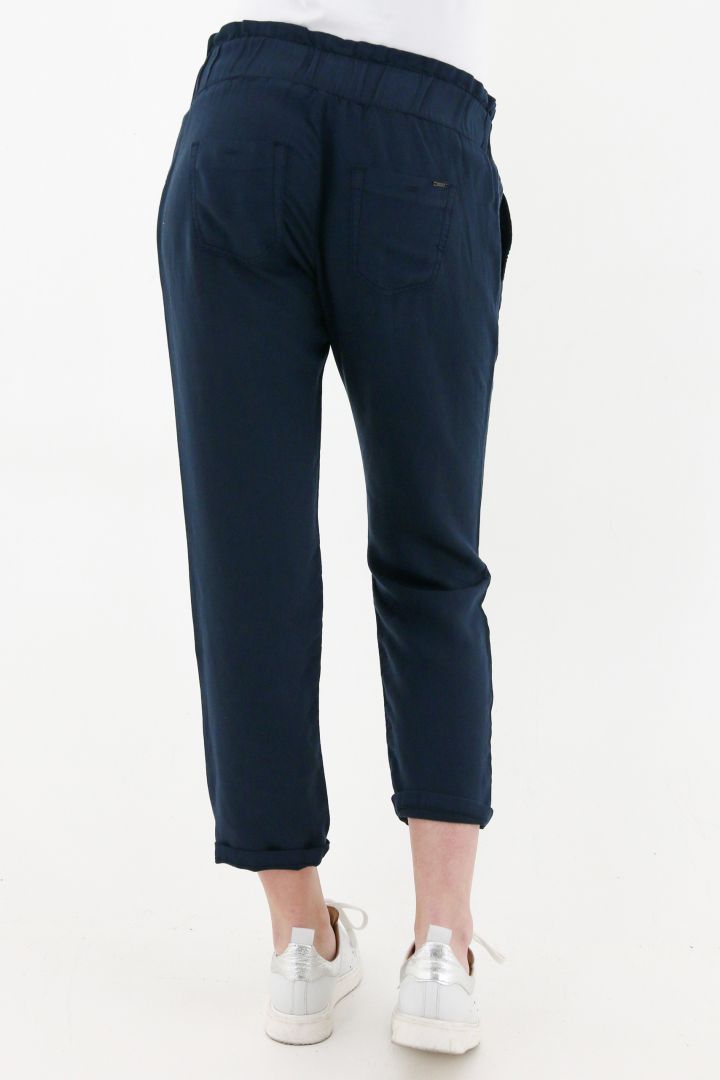 7/8 Linen Maternity Trousers navy