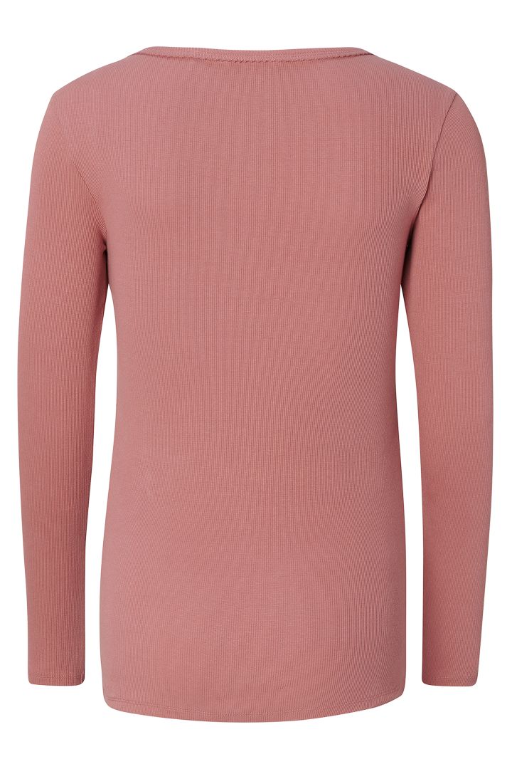 Organic Ripp Umstands- und Stillshirt langarm light terracotta