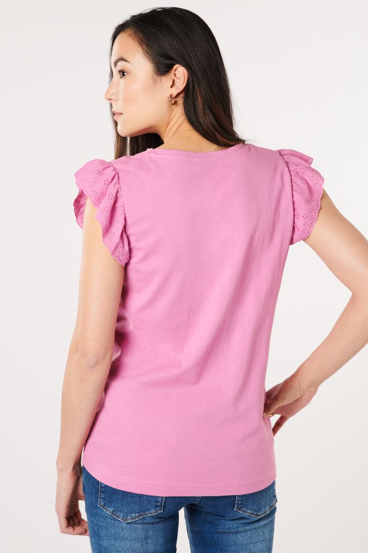 Organic Umstandstop mit Spitzenärmeln berry