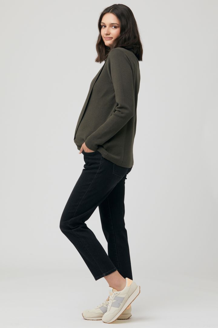 Cross-Over Umstands- und Still-Strickpullover