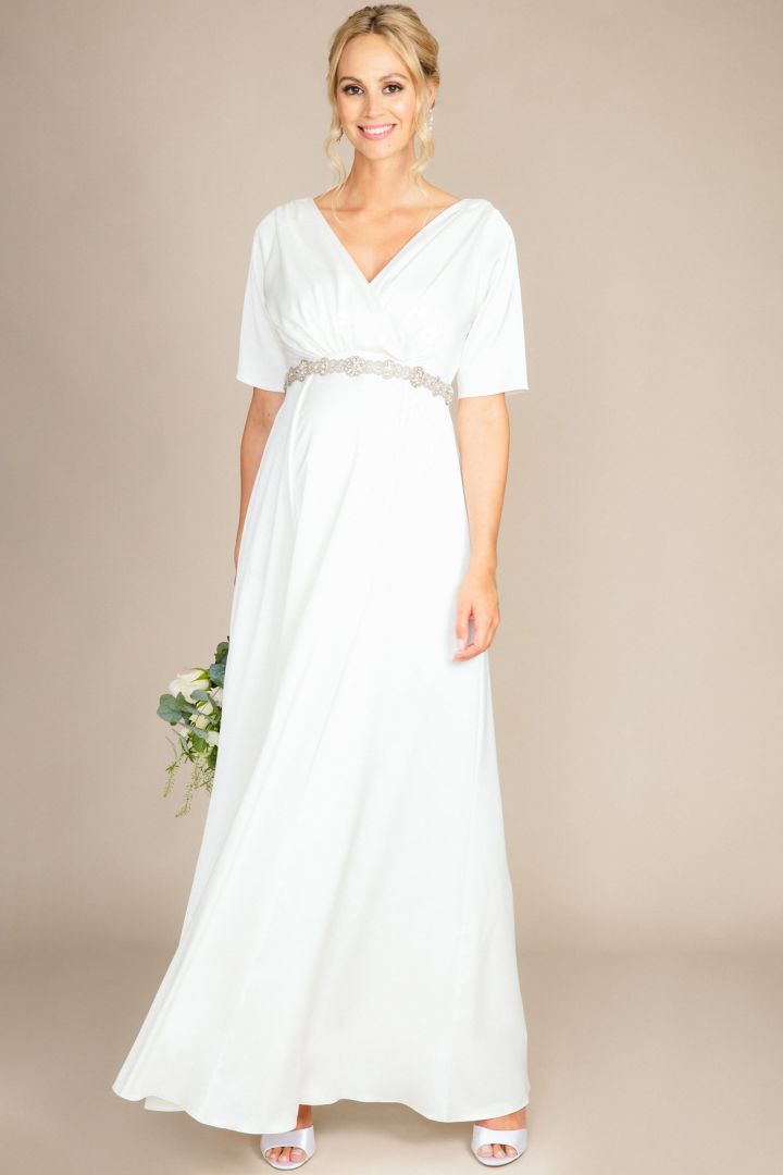 Satin Umstandsbrautrobe