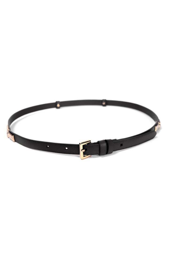 Leather Belt with Buckle black