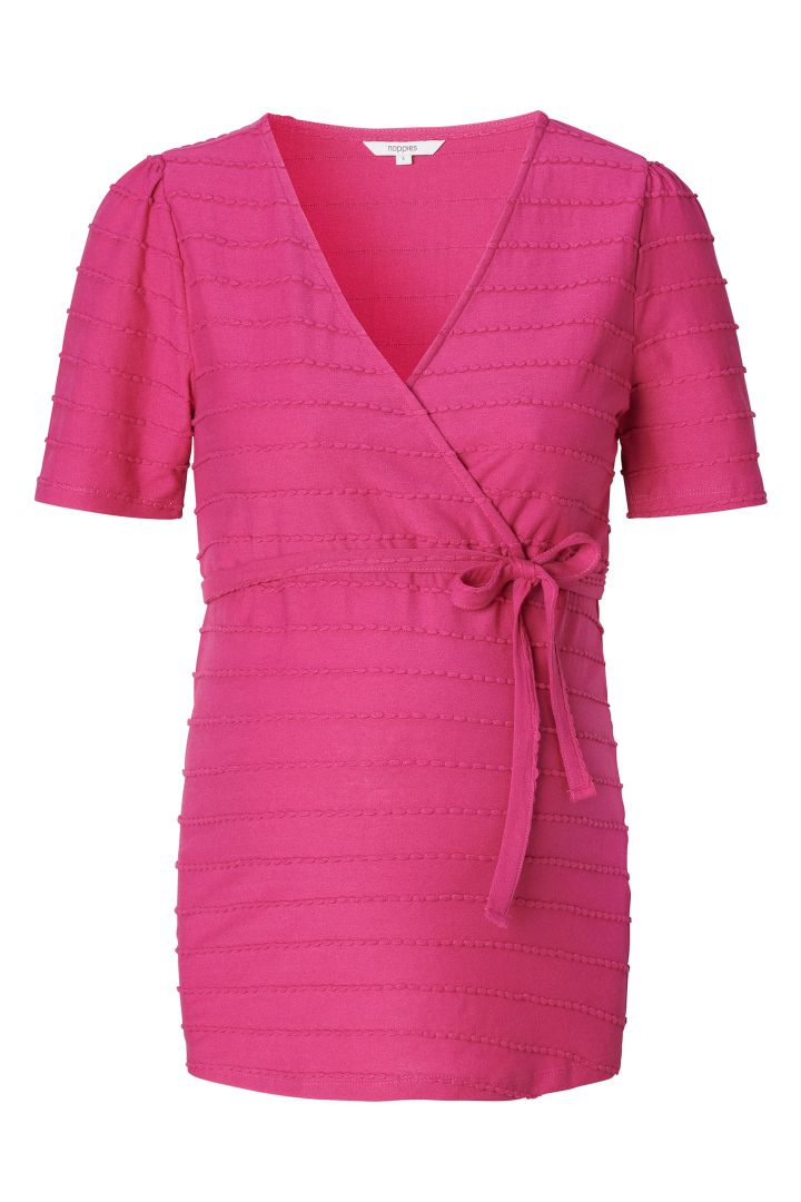 Umstands- und Stillshirt mit Bindegürtel fuchsia