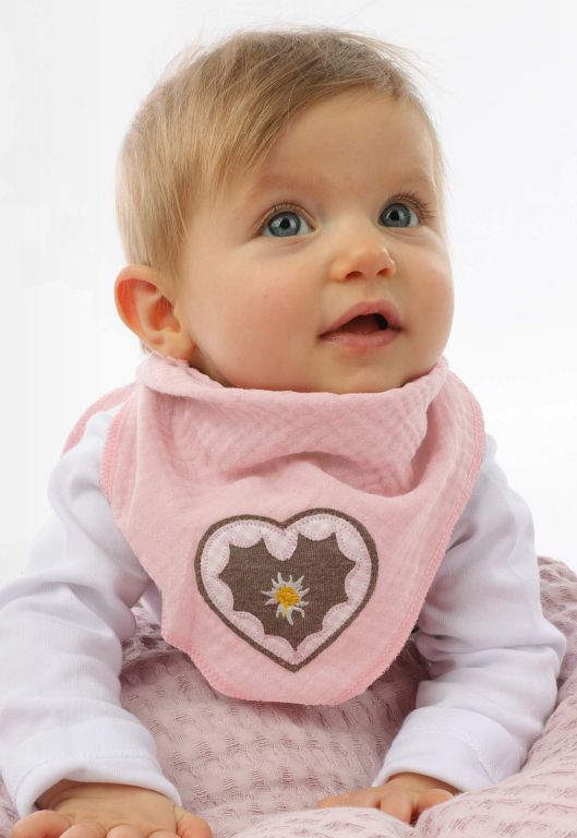 Musselin Trachten Halstuch Lebkuchenherz rosa