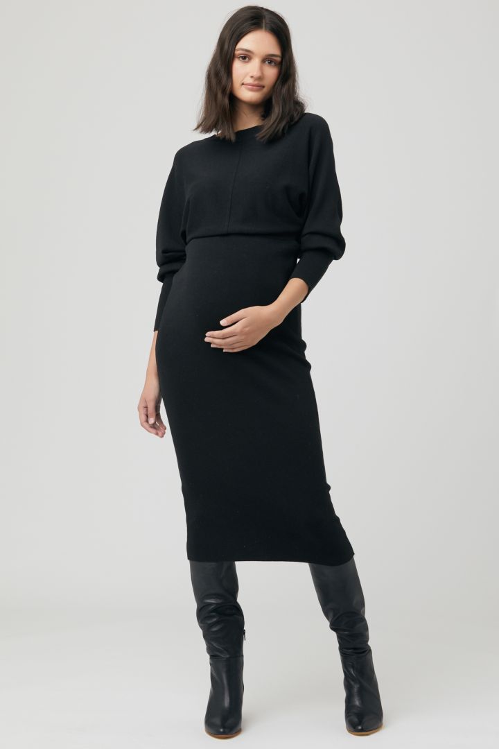 Maternity knit Dress with Balloon Sleeves