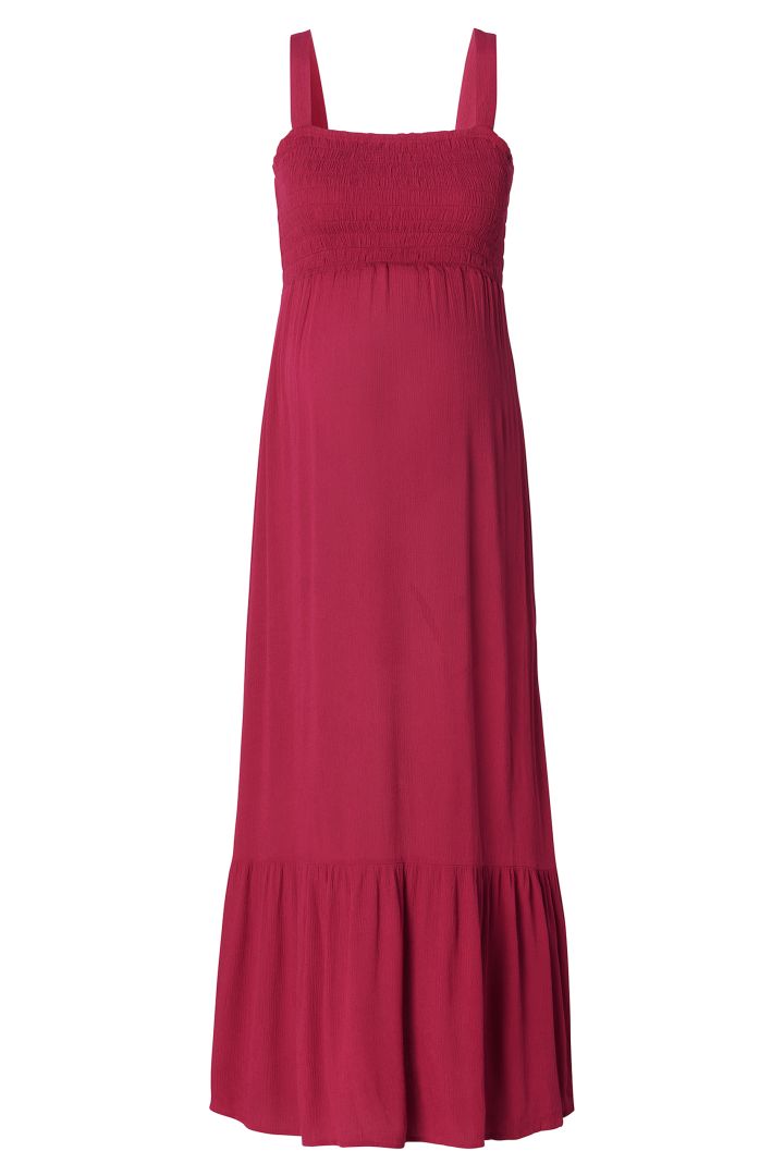 Maxi Umstandskleid mit gesmocktem Oberteil