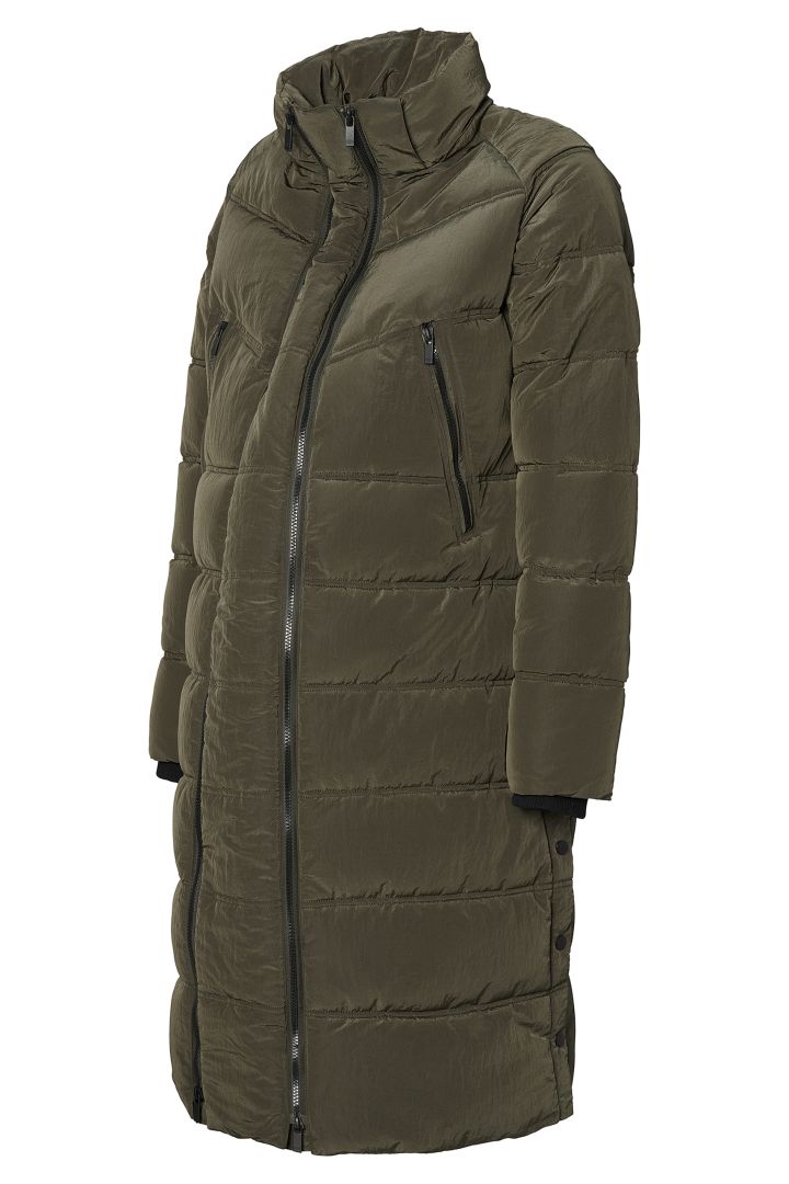 Wattierter Mantel mit Schwangerschaftseinsatz khaki