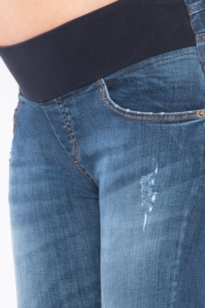 Slim Fit Unterbauch Umstandsjeans denim