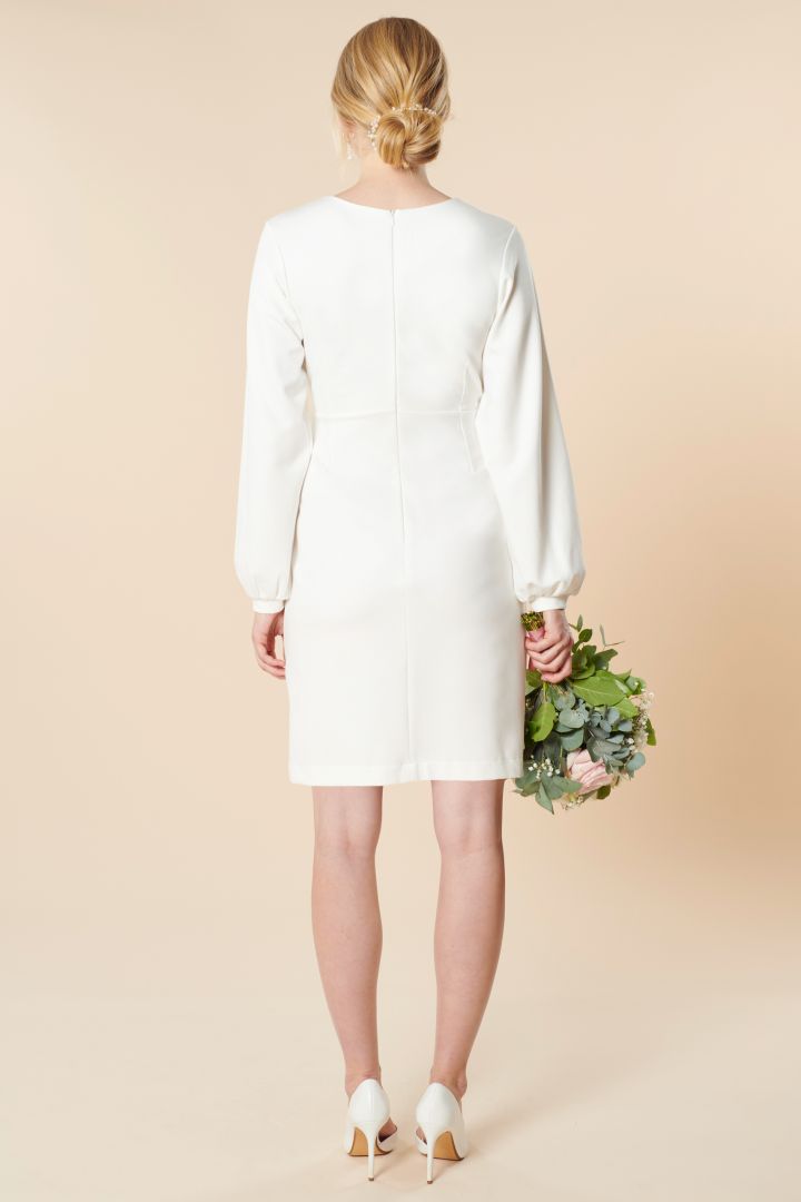 Ecovero Umstandsbrautkleid mit Ballonärmeln