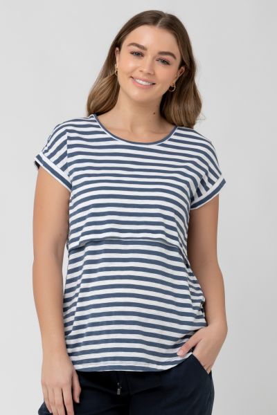 Umstands- und Stillshirt gestreift navy-weiß