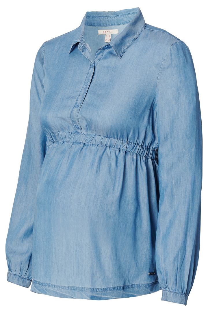 Tencel Maternity and Nursing Tunic Denim-Style