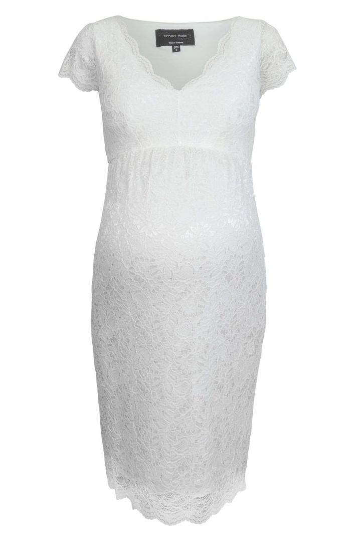 Maternity Wedding Dress with V-Neck