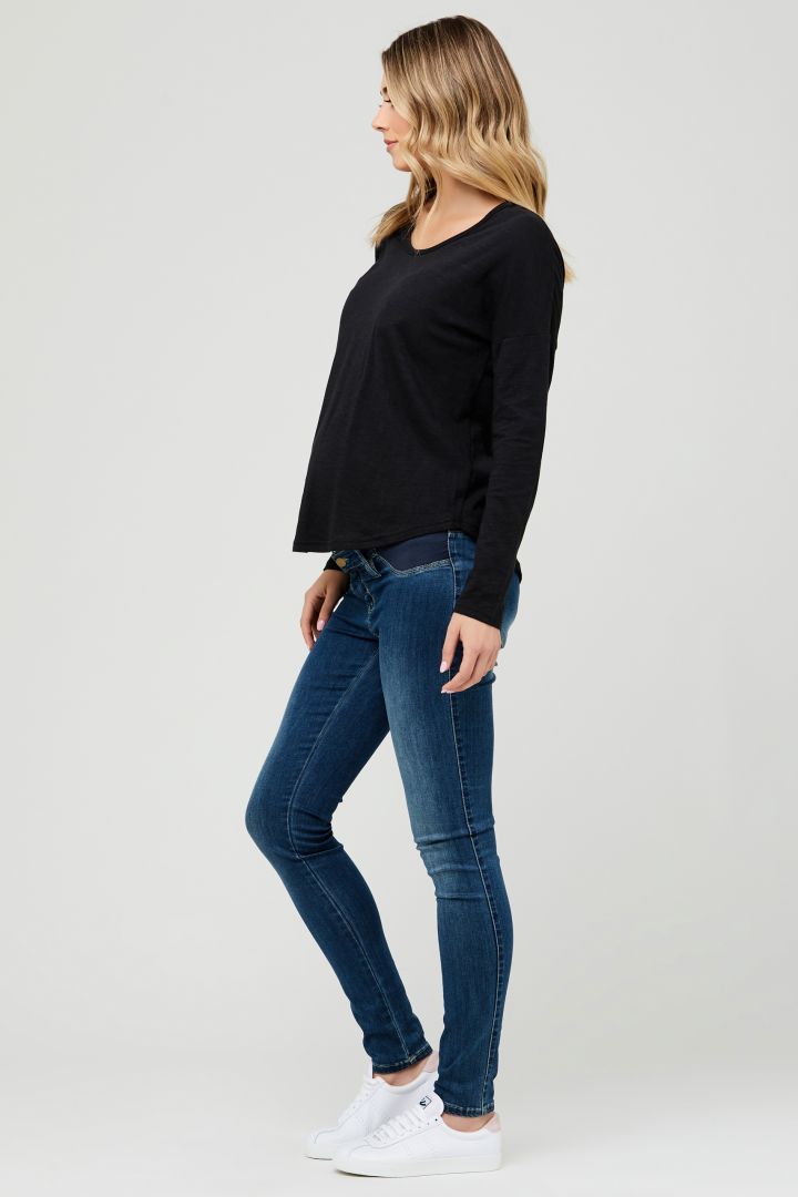 Relaxed Umstandsshirt langarm schwarz