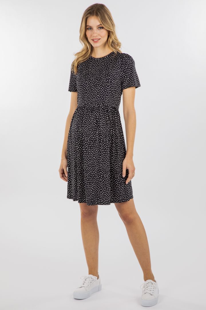 Eco Viskose Umstands- und Stillkleid mit Reis Print
