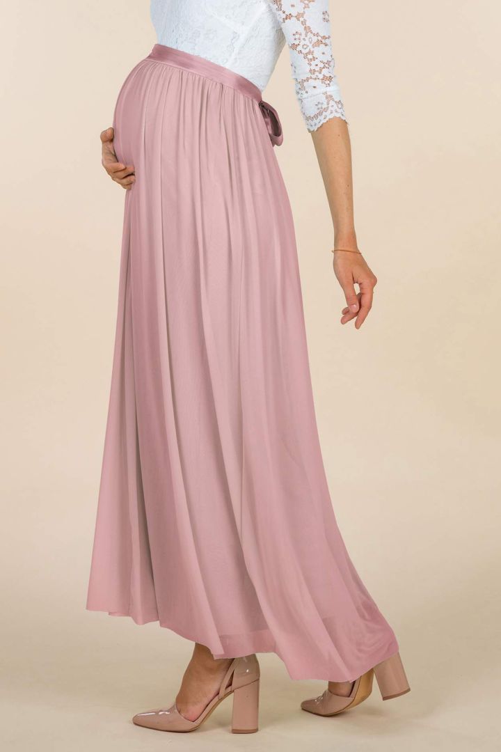Maxi Umstandsbrautrock aus Tüll rose