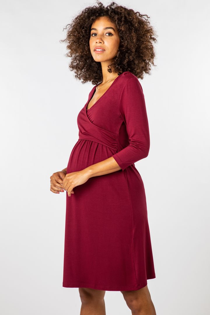 Ecovero Umstands- und Stillkleid bordeaux